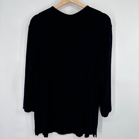 Chicos 4 Travelers classic Black V-Neck 3/4 Sleeve top shirt womens plus Size 2x - Picture 13 of 13